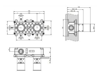 Скрытая часть термостатического смесителя для душа Gessi 54169.239